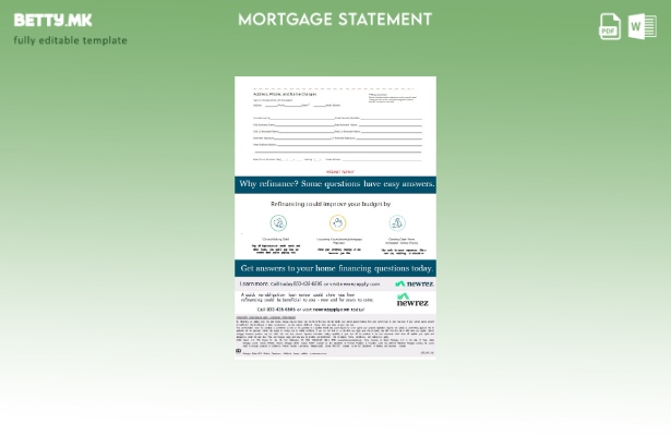 модерен стил САД Тексас Newrez изјава за хипотека, шаблон страници 1